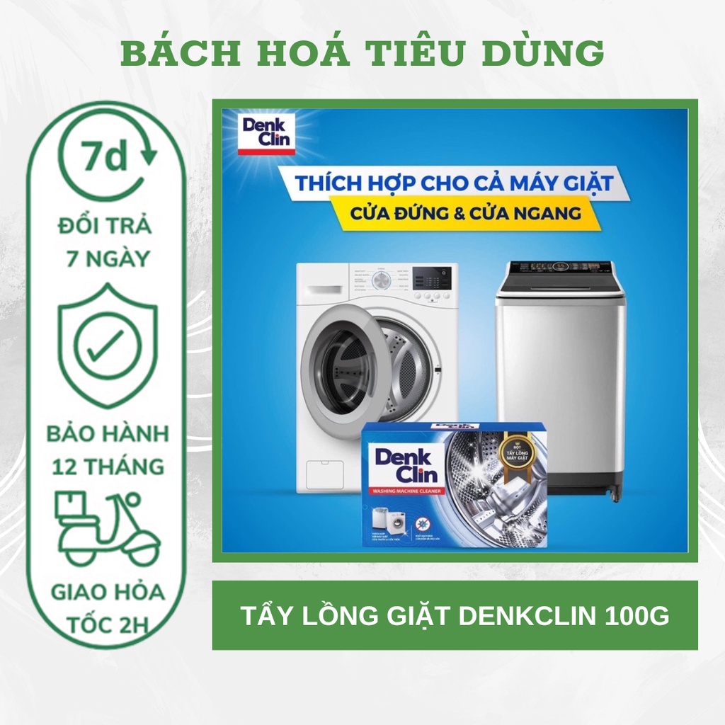 Tẩy lồng máy giặt Denkclin khử khuẩn an toàn cho mọi gia đình 100g - Bách Hóa Tiêu Dùng Thiên Nhiên