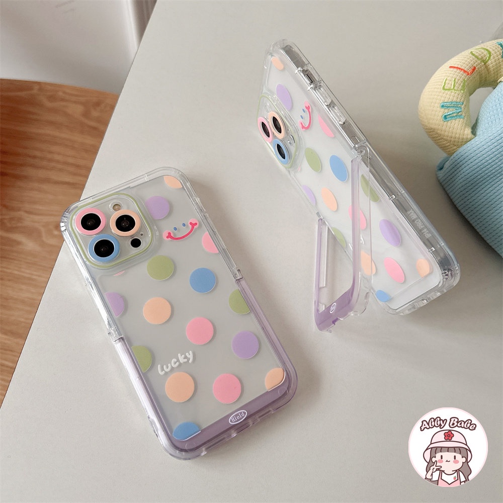 Ốp Điện Thoại TPU Mềm Chống Sốc Họa Tiết Chấm Bi / Mặt Cười Nhiều Màu Sắc Cho Iphone 13 12 11 Pro Max XR 8 7 Plus