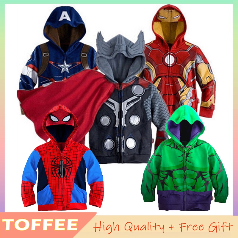 Áo Khoác Hoodie Có Khóa Kéo Hóa Trang Nhân Vật Siêu Anh Hùng Hoạt Hình The Avengers