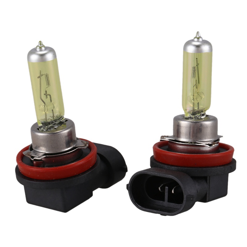 2 Bóng Đèn Phá Sương Mù Siêu Sáng Dc 12v 55w H11 3000k Màu Vàng Cho Xe Hơi