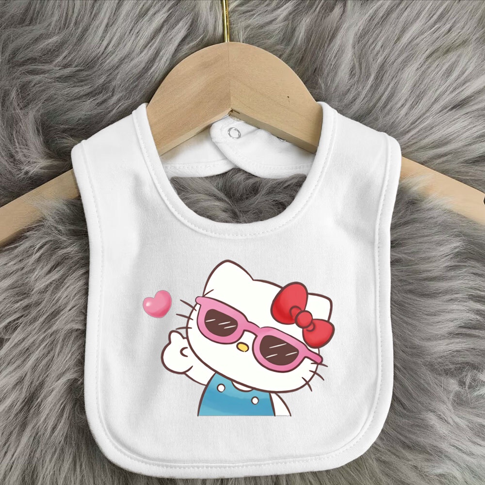 Hello kitty Yếm Ăn cotton In Hình Mèo kitty Đáng Yêu Cho Bé