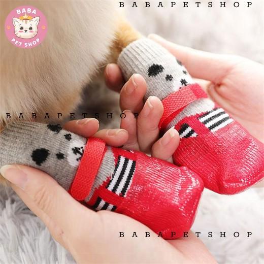 Giày Thú Cưng Chống Trơn Trượt, Tất Chân Chó Mèo, Giày Chống Thấm Nước, Giày Thể Thao Ngoài Trời- Babapetshop