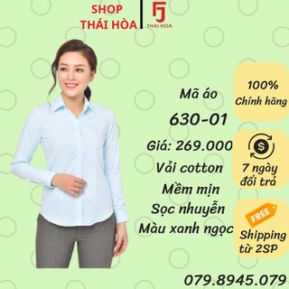 Áo Sơ Mi Thái Hòa sọc nhuyễn xanh ngọc 630-01-01