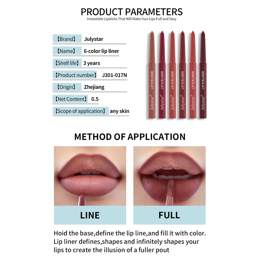 Chì Kẻ Viền Môi Kháng Nước Không Dính Cốc Và Lâu Trôi Ulystar