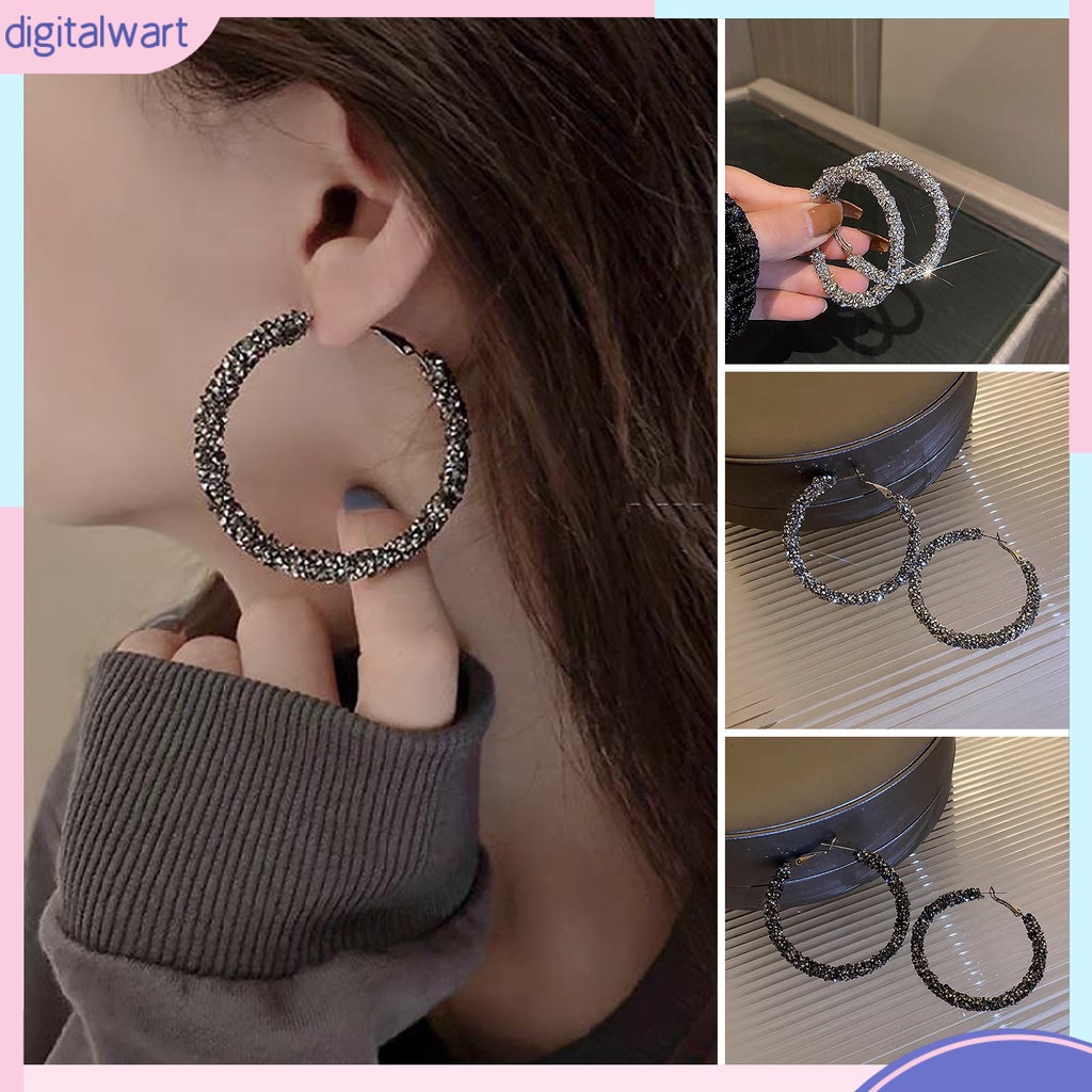 1 Đôi Bông Tai Đính Đá Lấp Lánh Thời Trang Dành Cho Nữ