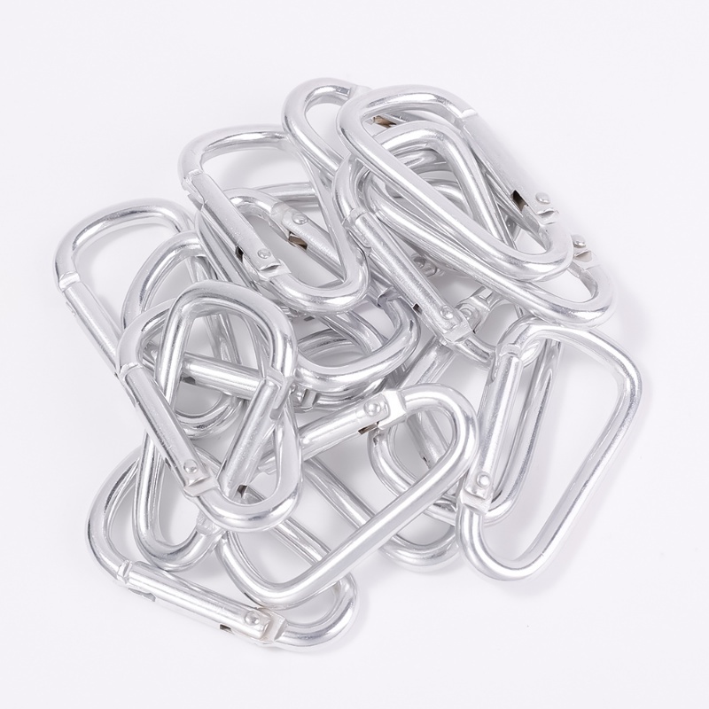 1 Móc Khóa Carabiner Chữ D Màu Bạc Bằng Nhôm An Toàn Cho Hoạt Động Thể Thao Ngoài Trời