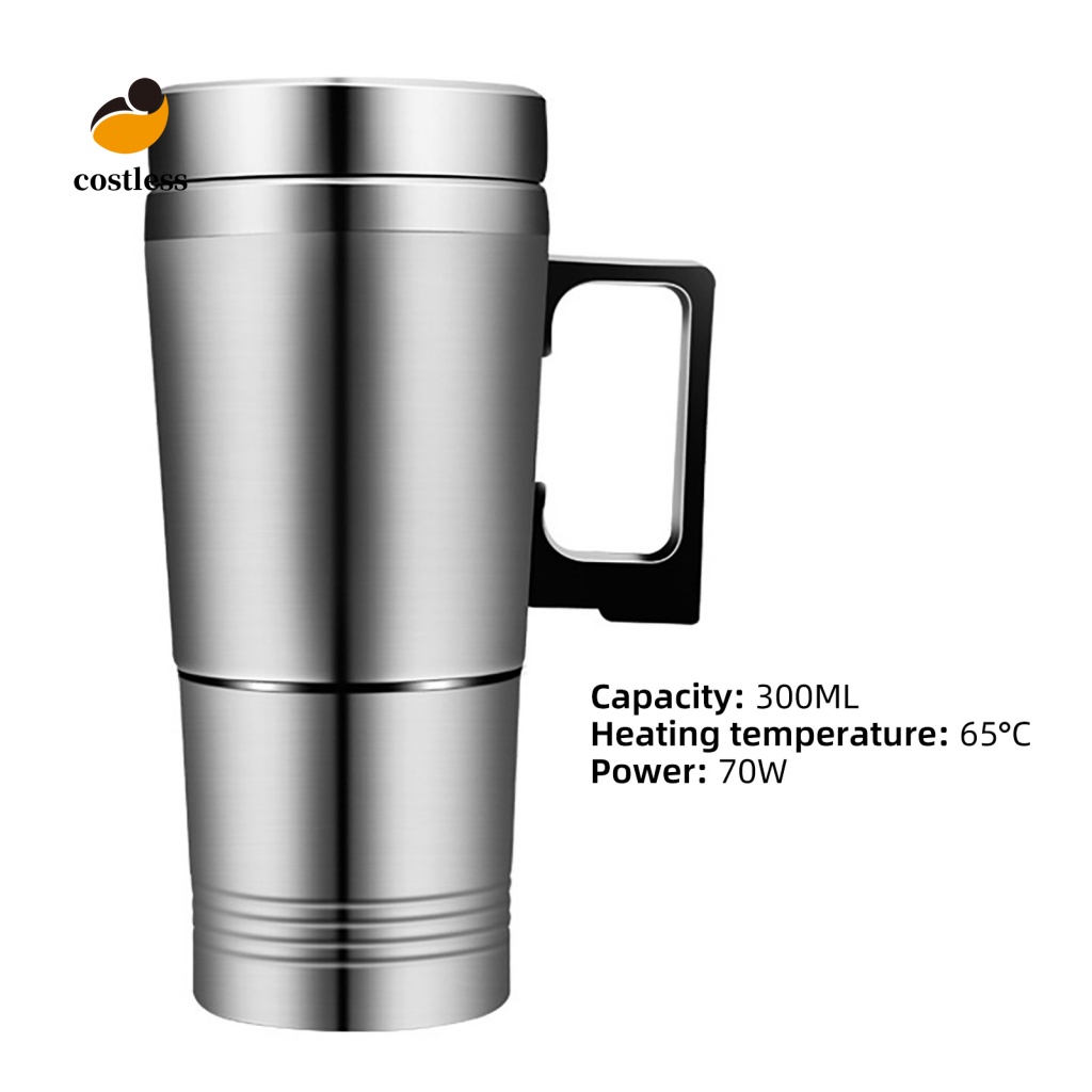 Ấm Đun Nước Bằng Thép Không Gỉ 12 / 24V 300ml Cho Xe Hơi