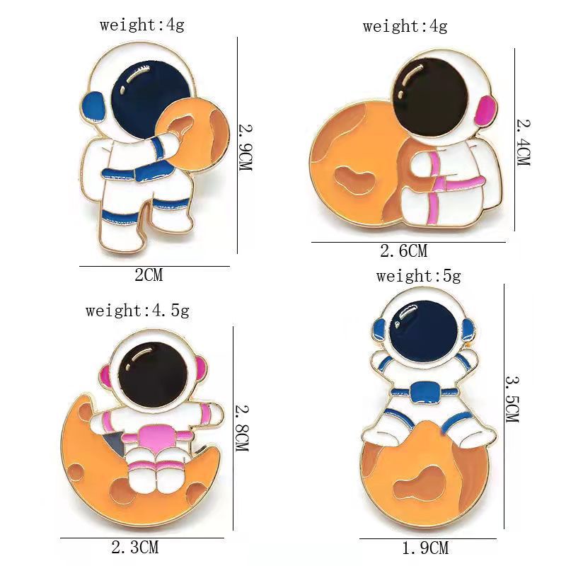 Ghim Cài Áo Hình Phi Hành Gia Bằng Kim Loại Phong Cách Nhật Bản Dễ Thương