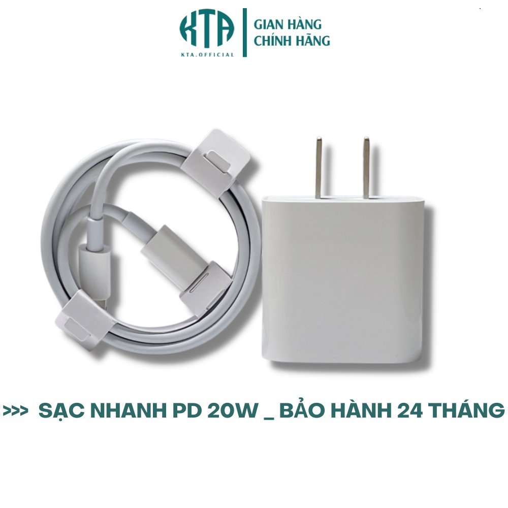 Sạc Nhanh PD 20W, Củ Cáp Sạc Nhanh không nóng máy, cam kết tốc độ sạc, chính hãng KTA