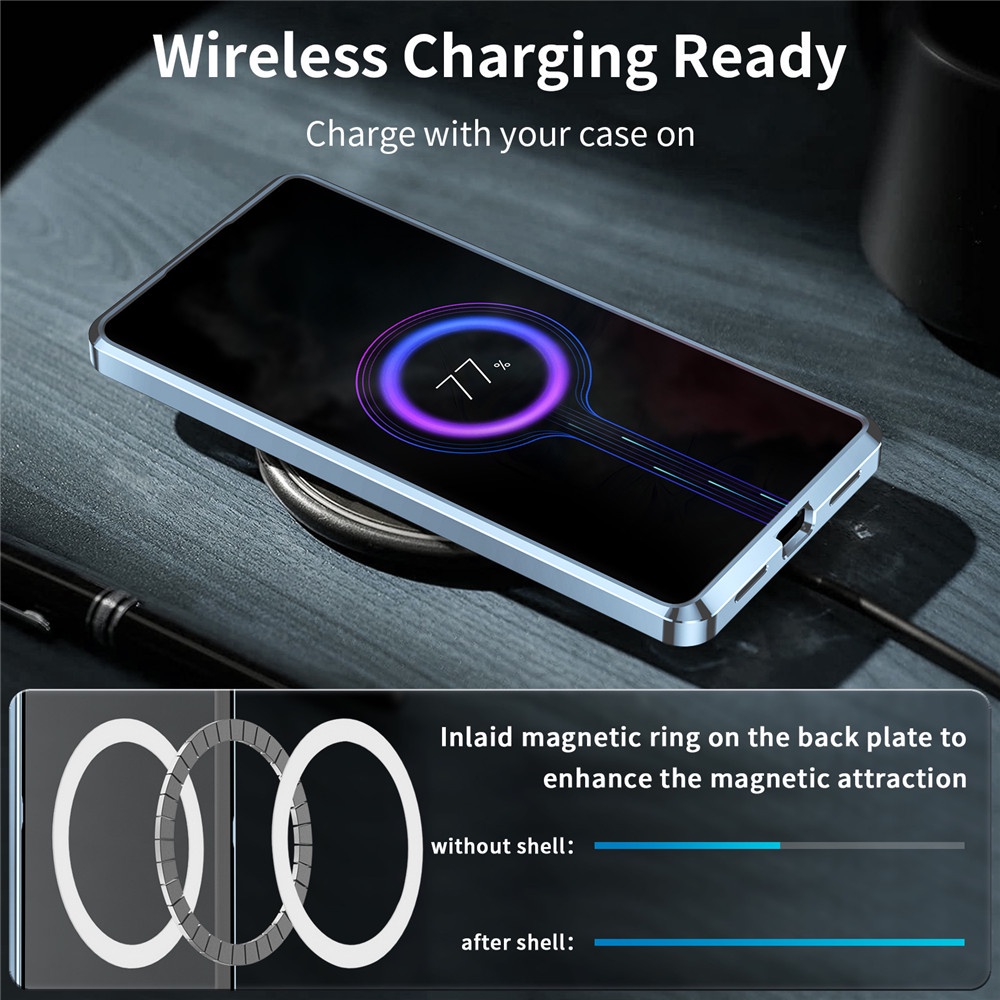 Ốp Điện Thoại Kim Loại Nhôm Mặt Nhám Từ Tính Bảo Vệ Camera Cho Samsung S23 Ultra 5G / Galaxy S23 Plus S23