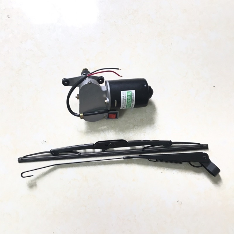 Bộ gạt mưa đầy đủ gồm cần lưỡi và mô tơ 12v, cần và lưỡi gạt mưa giá rẻ cho xe ba gác - Phụ Tùng Xe Mạnh Qu