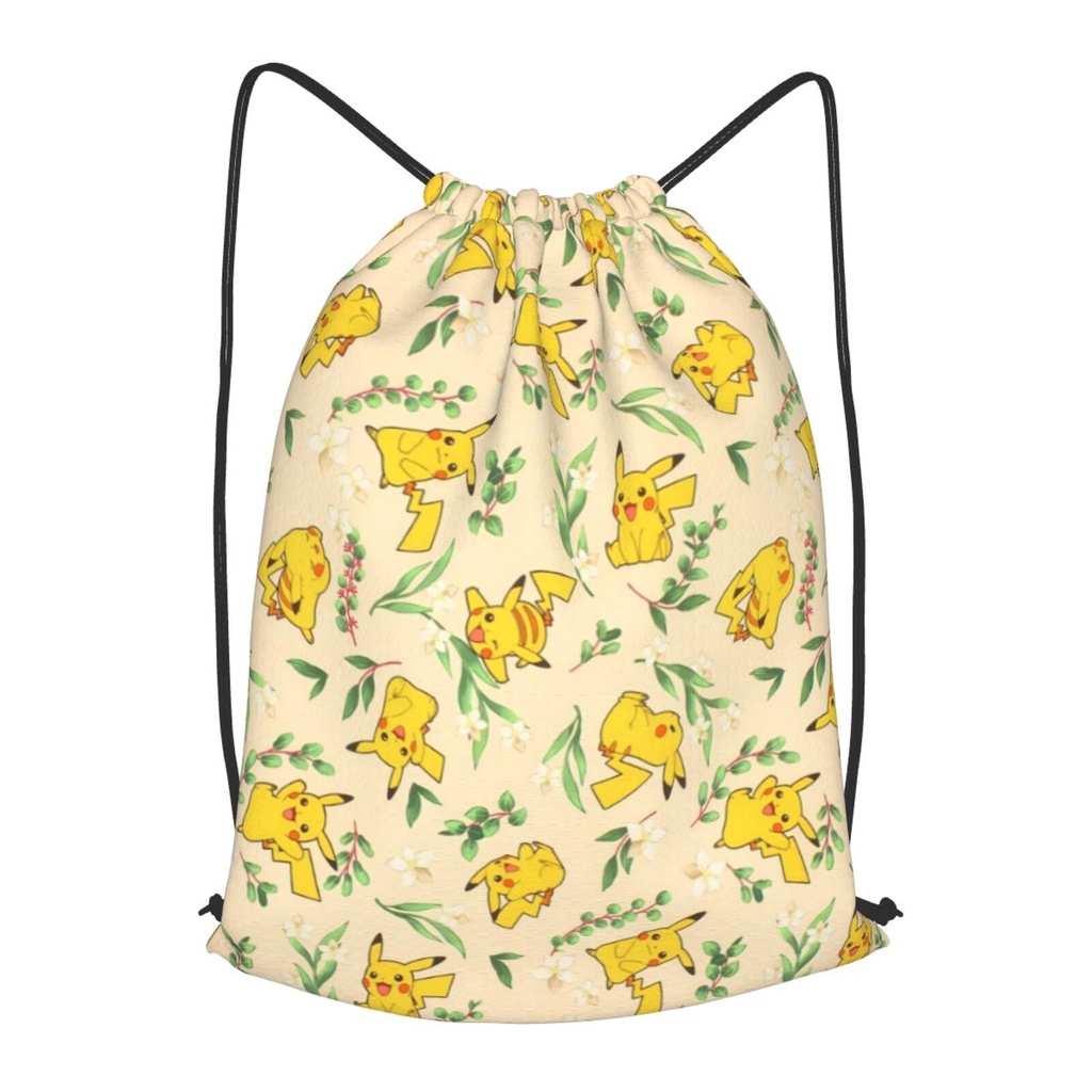 Balo Dây Rút Thể Thao Chống Nước In Hình Pikachu Pokemon Thời Trang Cho Nam Nữ