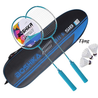 Bộ 2 chiếc vợt cầu lông BOSHIKA 518 tay bọc mút xốp chất lượng cao tặng