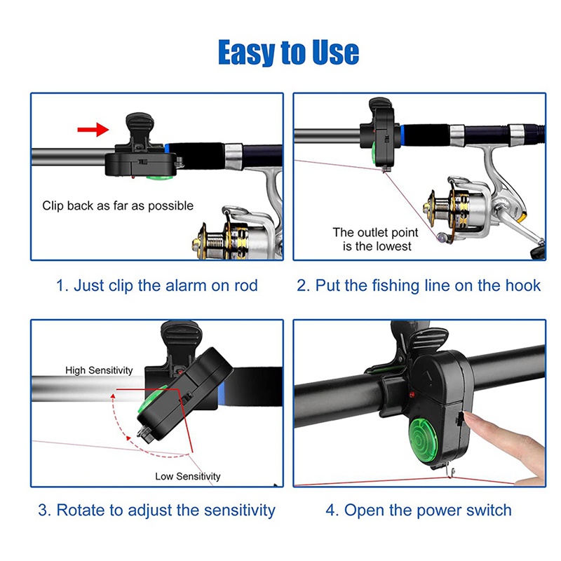 4 Chuông Báo Cá Cắn Câu Có Đèn LED