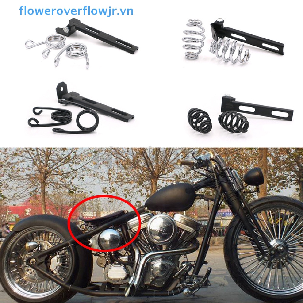 Bộ 2 Lò Xo Yên Xe Máy Màu Đen / Bạc / Chrome Cho Harley HOT