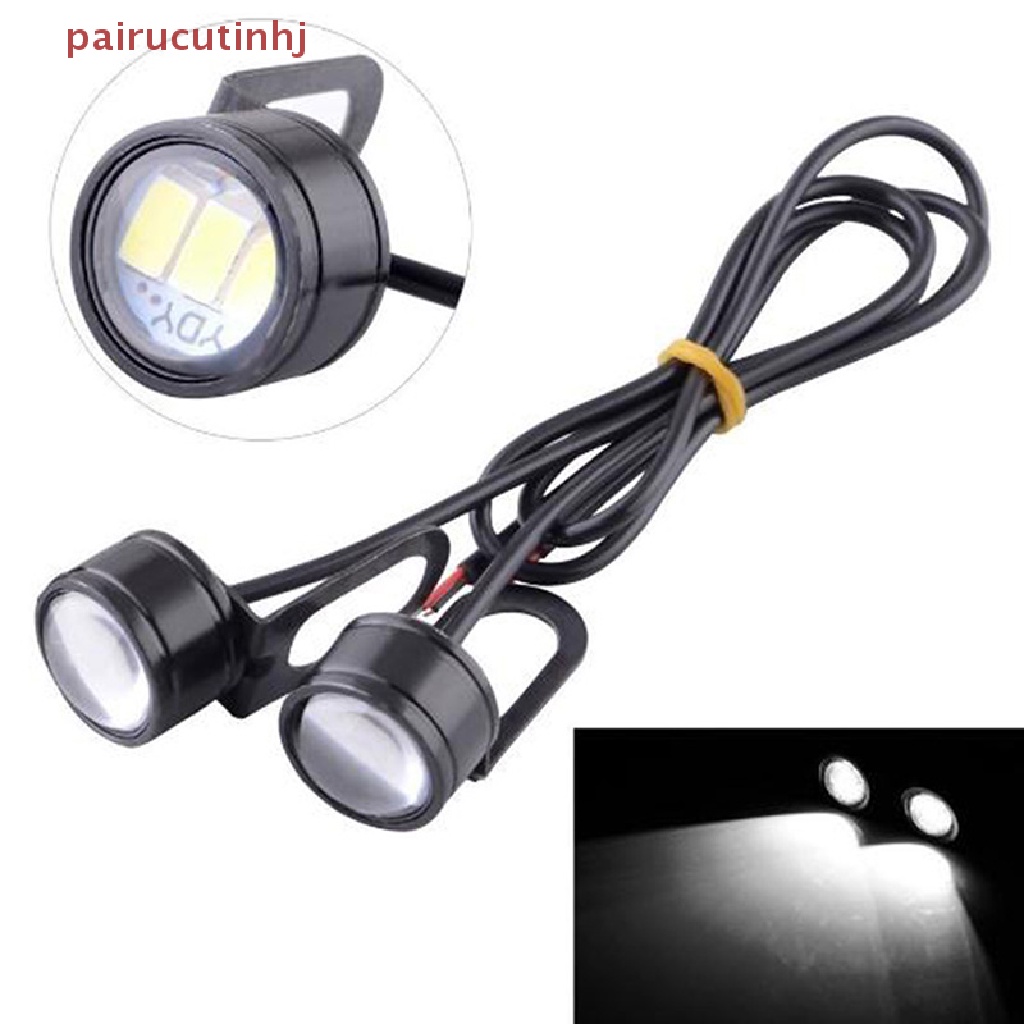 2 Đèn LED 3 Bóng 12V Mắt Đại Bàng Trang Trí Gương Chiếu Hậu Xe Máy