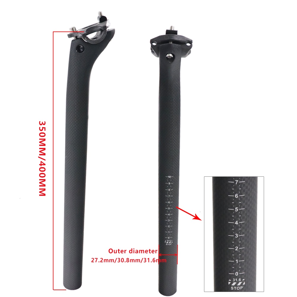 Cốt Yên Xe Đạp Leo Núi Kominevlo 3K 27.2 / 30.8 / 31.6mm Chất Liệu Sợi Carbon