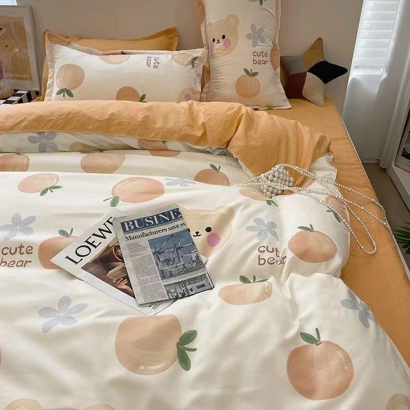 Bộ Chăn Ga Và Vỏ Gối cotton 1.8M Họa Tiết Ngôi Sao Năm Cánh Đơn Giản