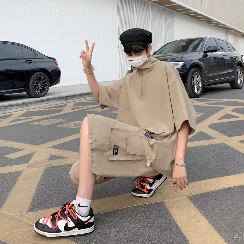 Áo Thun POLO Tay Ngắn Và Quần Lửng Đơn Giản Thời Trang Mùa Hè Dành Cho Nam