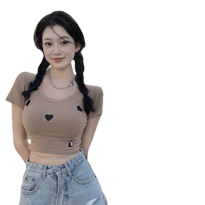 NRVP Áo Thun NgắN Tay DáNg Ôm ThờI Trang Cho Nữ