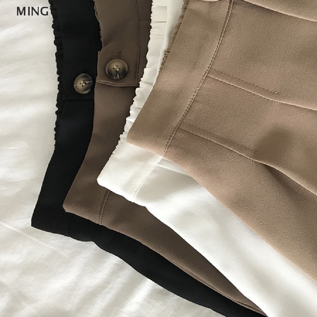 Quần Short Lưng Cao Màu Trơn Thoải Mái Thời Trang Mùa Hè Cho Nữ