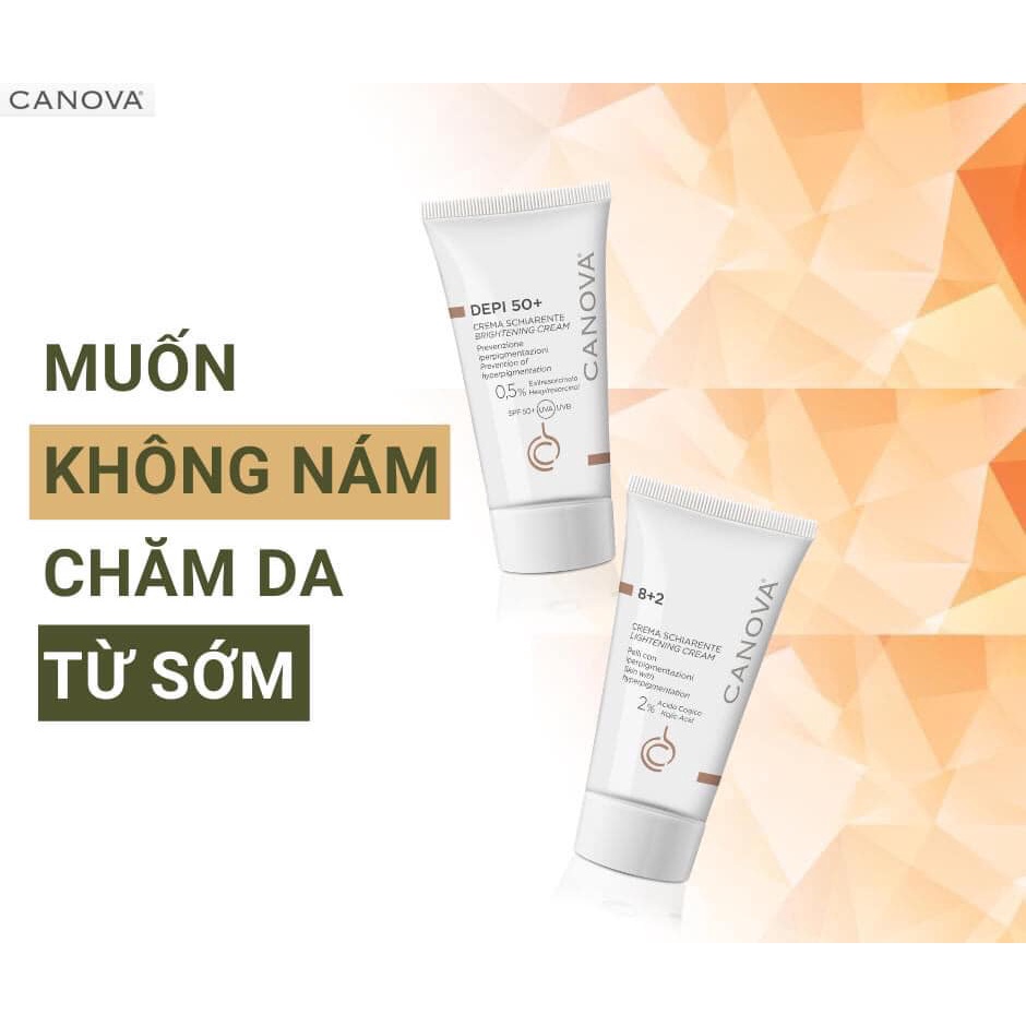 Kem mờ nám, sáng da ngày đêm Canova 8+2 Crema Schiarente Lightening Cream 50ml - Dr.Lâm Vũ Yến