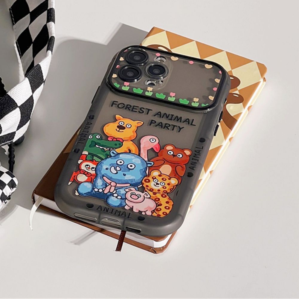 Ốp Điện Thoại TPU Dẻo Họa Tiết Hoạt Hình Động Vật Kiểu Tranh Sơn Dầu Chống Sốc Cho IPhone 11 12 13 14 Pro Max