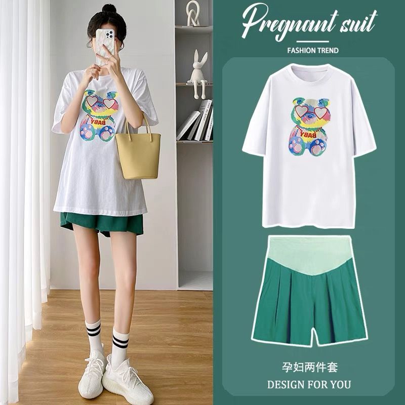 YHTN set bầu dễ thương xinh đồ bộ bà bầu Thời trang bigsize đồ bộ bầu