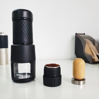 Vòng đong cà phê (dosing ring) và tay nén tamper gỗ cho máy pha cà phê Staresso Basic/Mini