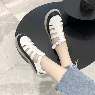 ( SẴN ĐEN 36 ) Sandal cut-out BIG SIZE 35-43 - Ảnh thật