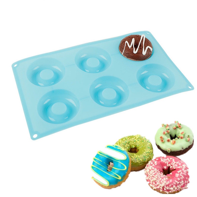 Khuôn Silicone Làm Bánh Donut / Muffin / Cupcake Hình Hoa / Tròn 3D DIY