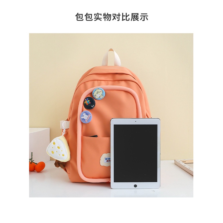 Ba Lô Đi Học Đựng Máy Tính Thiết Kế Đơn Giản Màu Sắc Nổi Bật Thời Trang Hàn Quốc 20