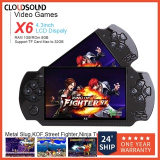 Máy Chơi Game Cầm Tay PSP X6 4.3 "8GB 1000 Trò Chơi GBA NES SFC TV