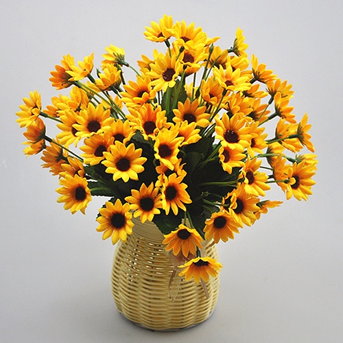 1 Bó Hoa Hướng Dương Nhân Tạo 14 Bông Trang Trí Tiệc Cưới