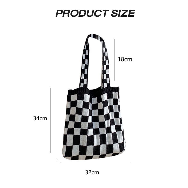 Túi Xách Vải canvas Cỡ Lớn Họa Tiết Caro Thời Trang Thu Đông Mới Cho Nữ