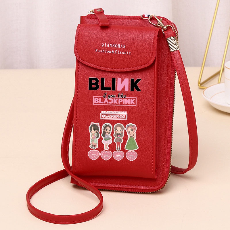 Túi Da Đeo Chéo Vai Đựng Điện Thoại In Hình blackpink Dành Cho Nữ Ví