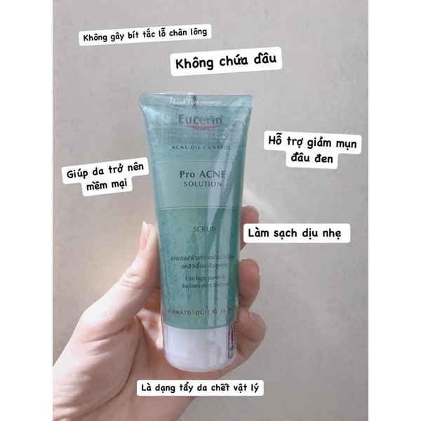 ✅Eucerin Pro ACNE Solution Scrub: Gel Tẩy Da Chết Da Mụn 100 ml