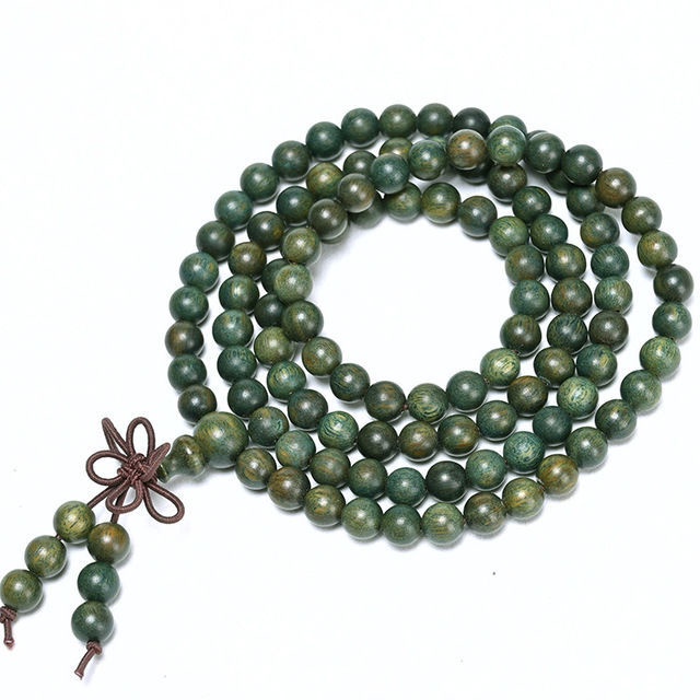 Vòng Đeo Tay Hạt Gỗ Đàn Hương Màu Xanh Lá Phong Cách Argentina Mỹ Cho Nam Và Nữ