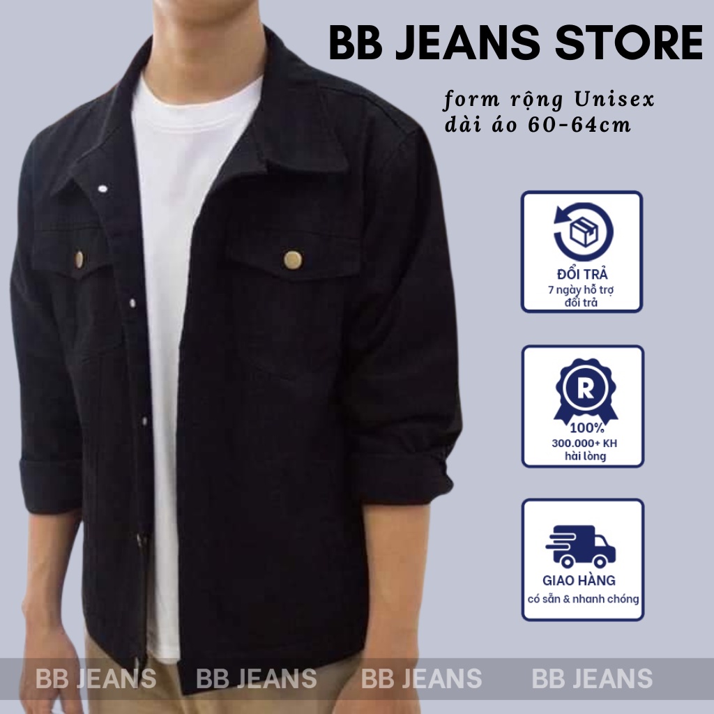 Áo khoác kaki nam - áo khoác kaki nữ form rộng Unisex nam nữ mặc đẹp luôn BB Jeans size 40-72kg
