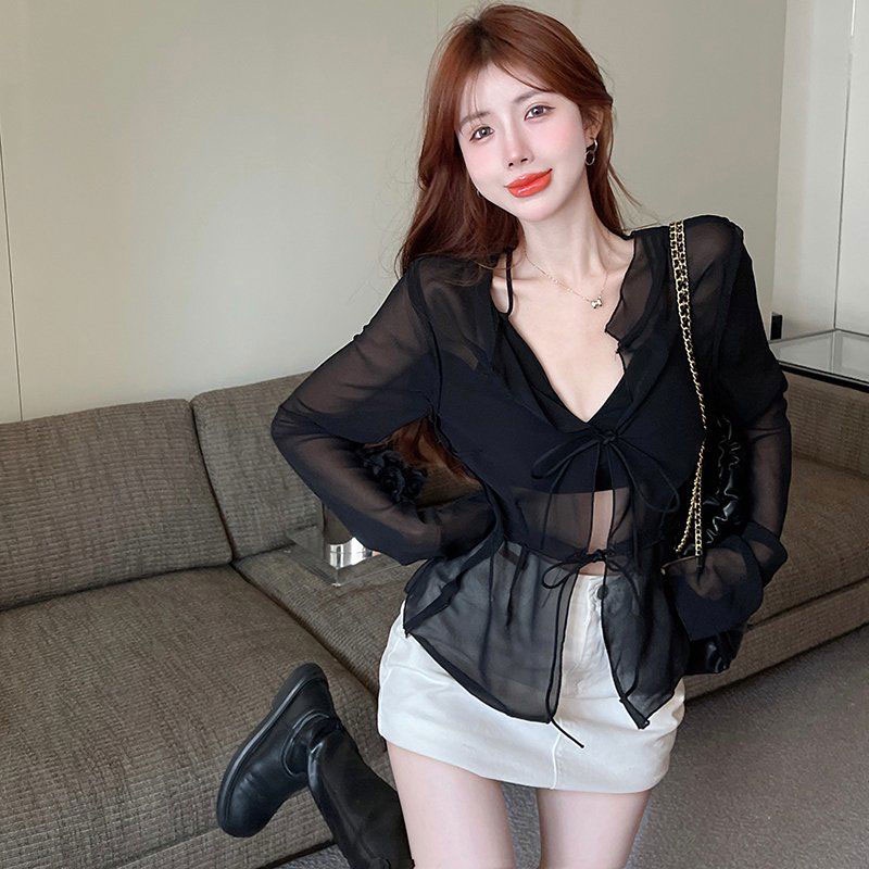 Áo Thun Tay Dài Dáng Rộng Thiết Kế Mới Quyến Rũ Thời Trang Theo Phong Cách Hàn Quốc Cho Nữ