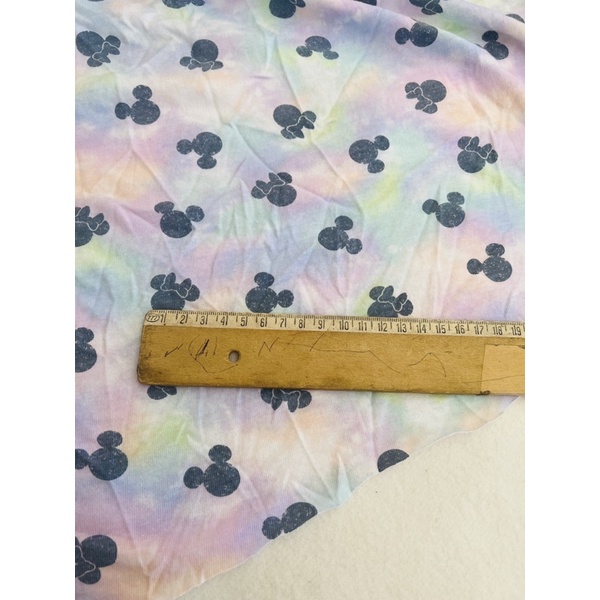 Vải thun cotton 2c Hàn loang hình mickey