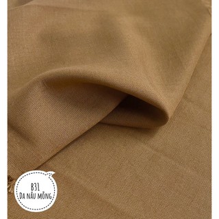 Vải linen bột màu da nâu mỏng
