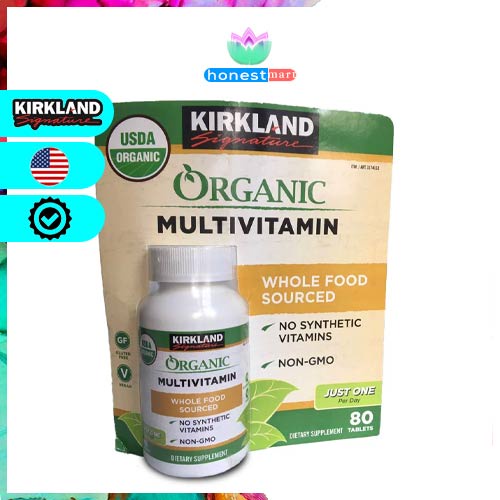 Bổ sung đa vitamin hữu cơ Kirkland Signature Organic Multivitamin 80 viên