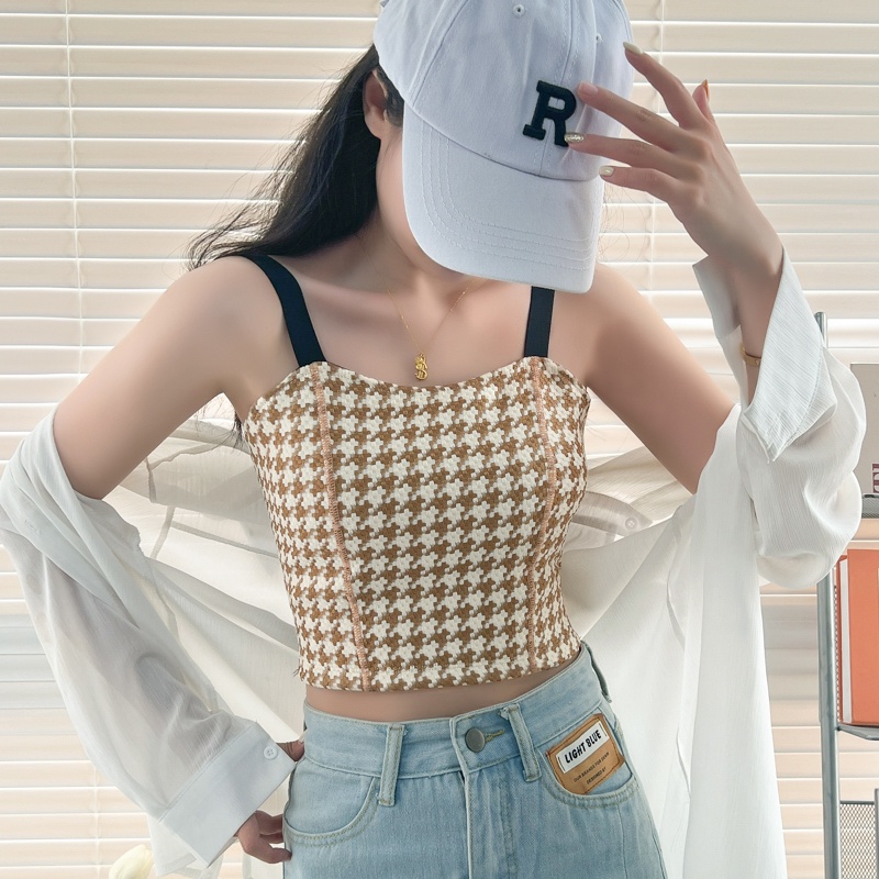 ZHELIHANGFEI Áo Croptop Sát Nách Lưng Cao Thiết Kế Quyến Rũ Cho Phái Nữ