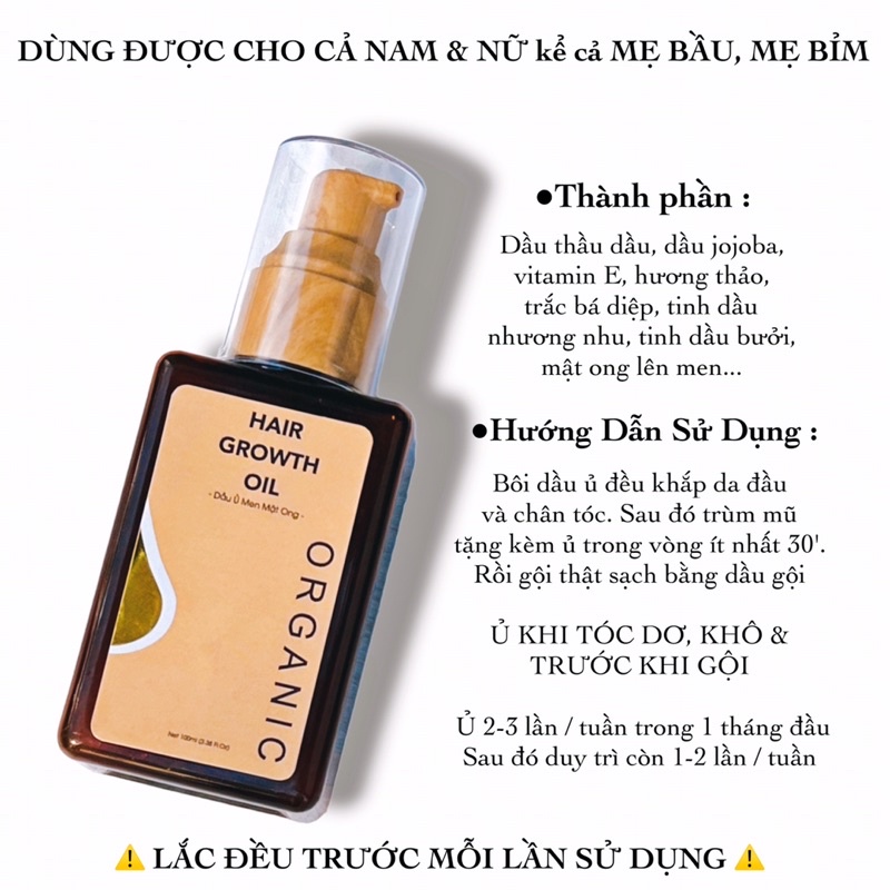 DẨU Ủ  MEN MẬT ONG ( Rụng Nặng, Hóii, Kích Mọc chuyên sâu