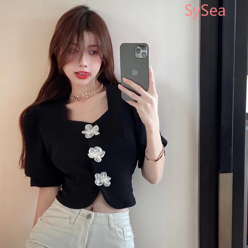 Áo Sơ Mi Tay Phồng Plus Size Họa Tiết Hoa Thời Trang Mùa Hè Cho Nữ