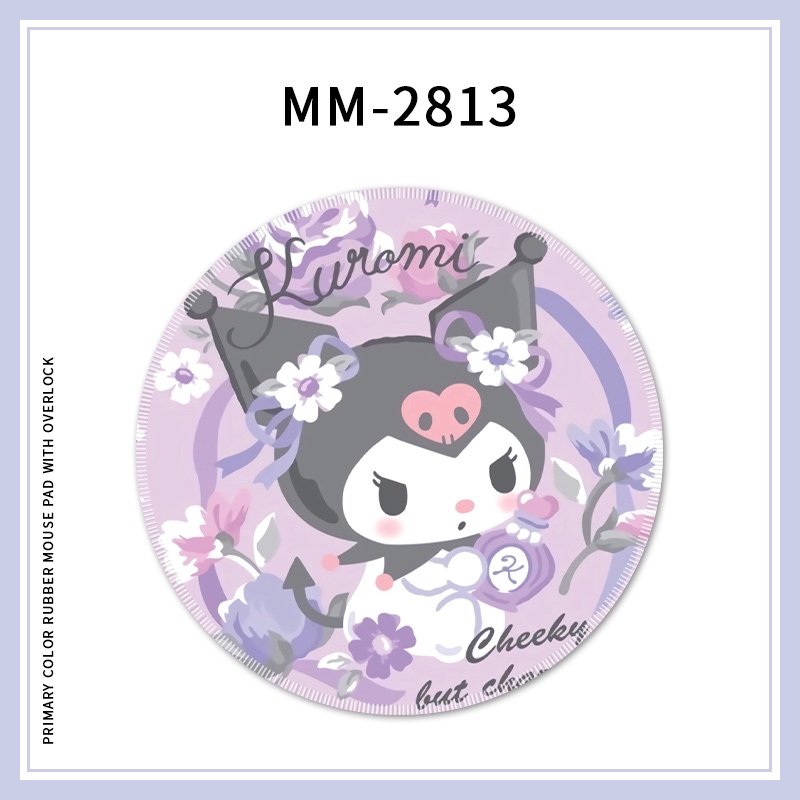 Tấm Lót Chuột Máy Tính Hình Tròn Bằng Cao Su Chống Trượt Họa Tiết Hoạt Hình Kuromi Dễ Thương