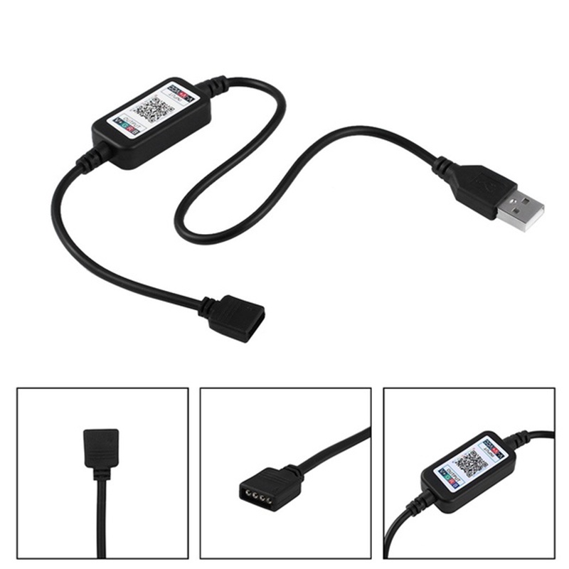 Hàng Có Sẵn Dây Đèn Led Rgb Điều Khiển Điện Thoại Thông Minh Mini Không Dây 5-24V Bán Chạy Cáp Usb Bluetooth 4.0 Thanh Toán Khi Nhận Hàng