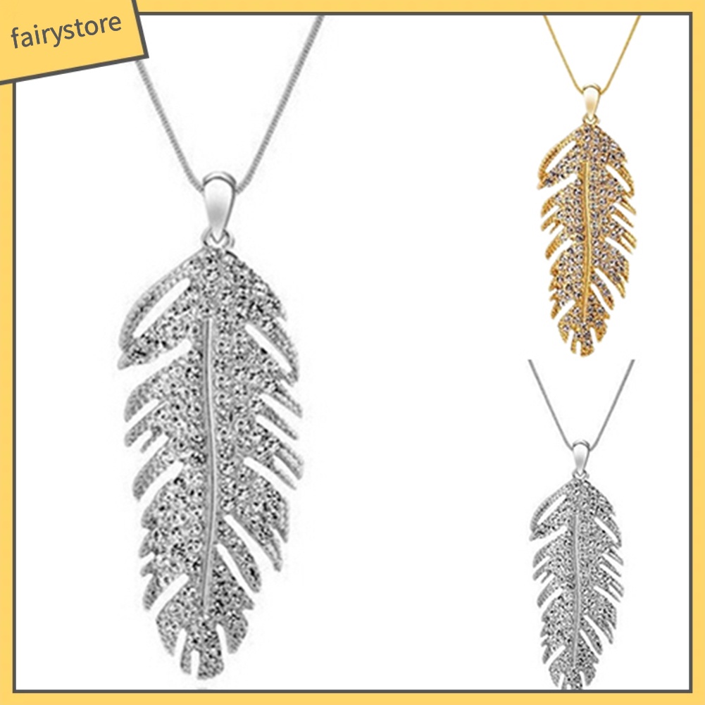 Vòng cổ HợP Kim HìNh Lông Vũ ĐíNh Đá ThờI Trang (1 CáI)