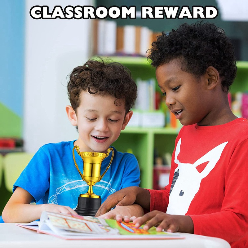 Set 40 Cúp Giải Thưởng Mini Màu Vàng Bằng Nhựa Dành Cho Học Sinh Tiểu Học